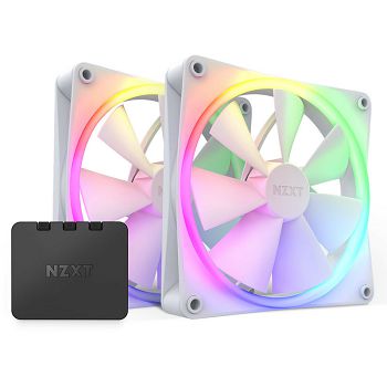 NZXT F140 PWM fan, 2-pack incl. controller, white RF-R14DF-W1