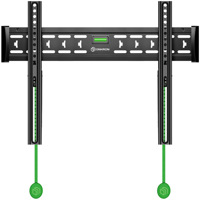 ONKRON Fixed TV Wall Mount for 43 to 85-inch Flat Panel TVs Digital Panels 68,2 kg, Black