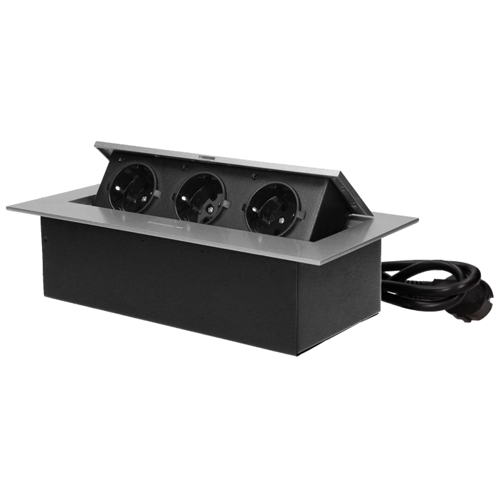 Orno Produžni kabel sa 3 x Schuko utičnice, ugradbena - OR-GM-9037(GS)/G
