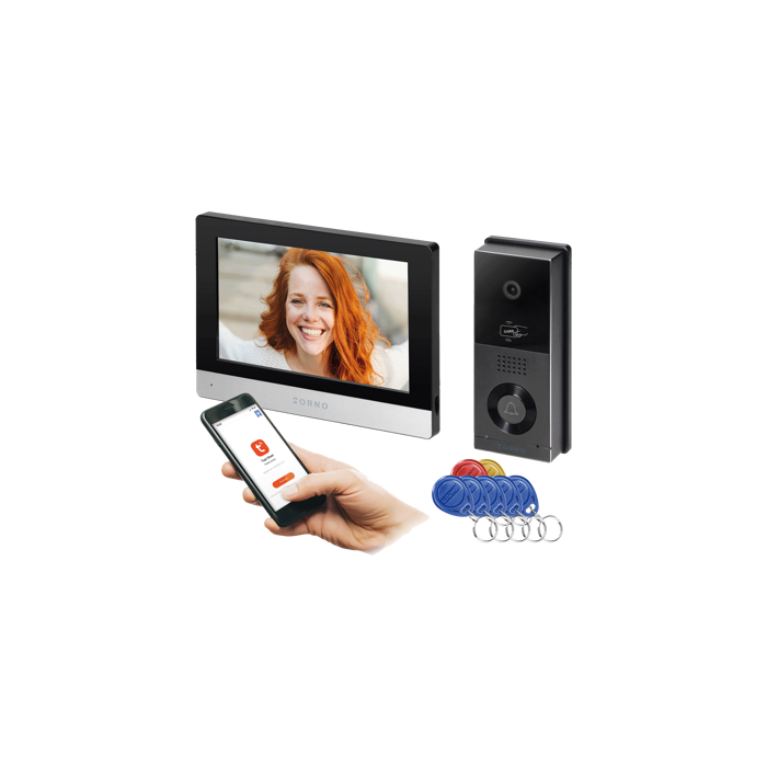Orno Video interfon 8", set, Full HD, WiFI, RFID, IP65, Xiran - OR-VID-MA-1079/B