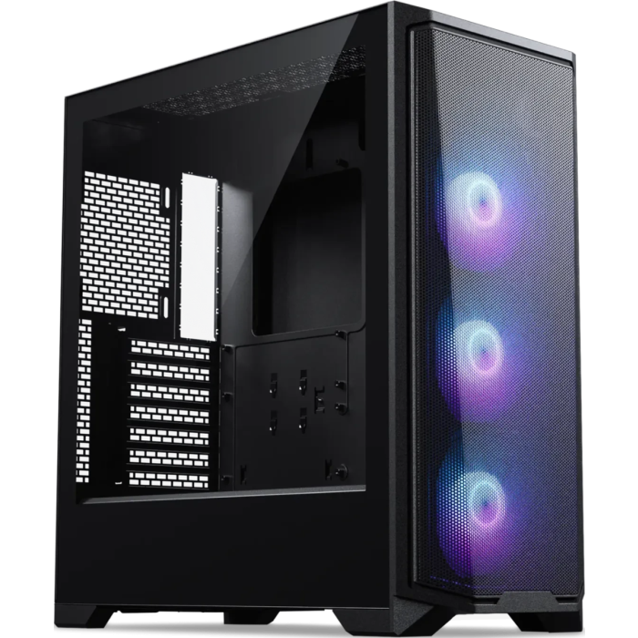 PHANTEKS ECLIPSE G370A TEMPERED GLASS D-RGB LED ATX črno ohišje