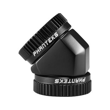 PHANTEKS Glacier Adapter 45 degrees 16mm OD to 16mm OD hard tube, black PH-A45_BK_16