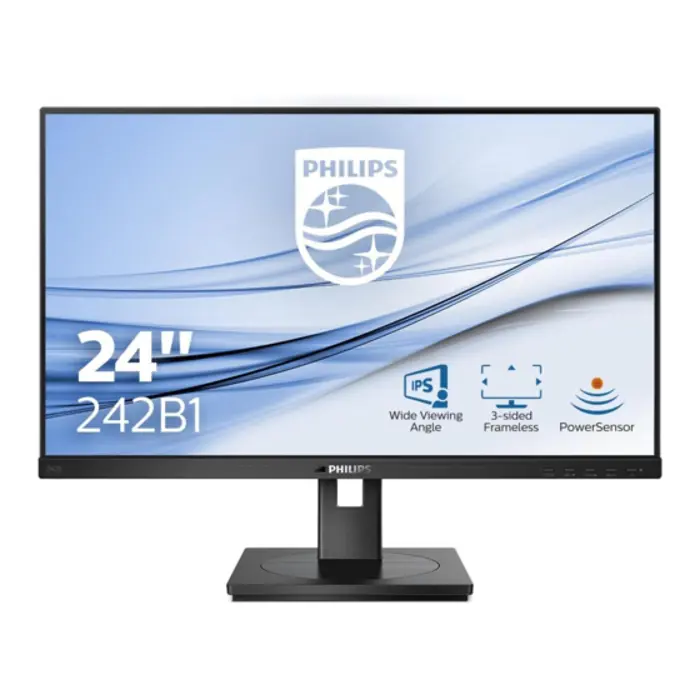 Philips 24" 242B1/00 FHD (1920×1080) IPS WLED 16:9, Pivot, 75Hz, 300 cd/m2, 1000:1, 4ms, VGA, DVI-D, DP, HDMI, USB3.2×4, zvučnici, crni