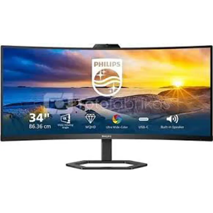 Philips 34" 34E1C5600HE/00 WQHD (3440x1440) VA curved 21:9, 5MP built-in webcam, HAS+tilt, 300 cd/m2, 3000:1, 1xHDMI, 1xDP, 1xUSB-C, 4xUSB-A, zvucnici 5W x 2, crni