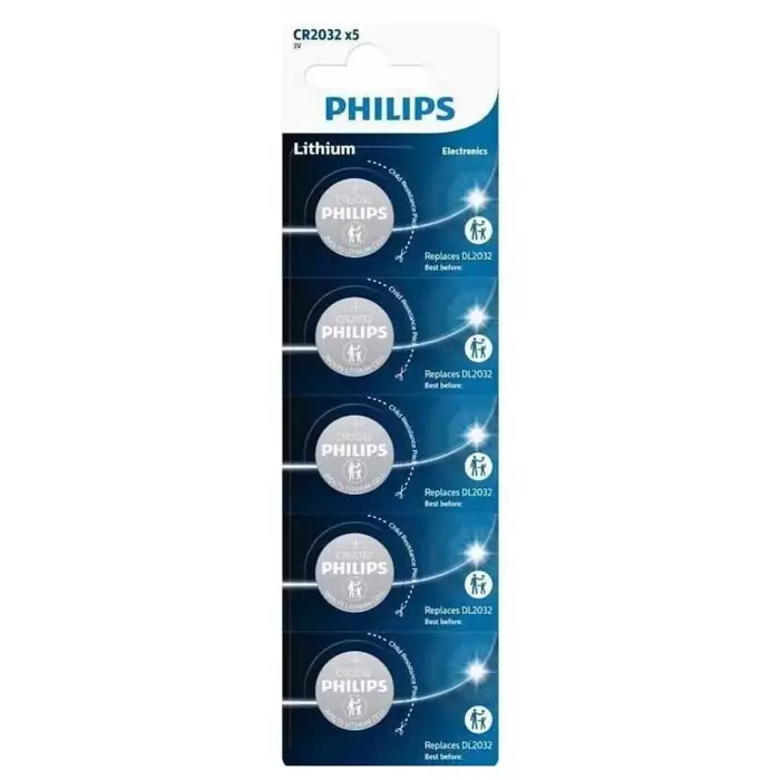 Philips baterija CR2032P6, 3V, 5 komada