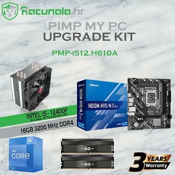 PimpMyPC Upgrade Kit i512.H610A (Intel i5 12400F,AirC., H610M, 16GB DDR4 3200MHz) 