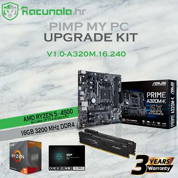 PimpMyPC Upgrade Kit V1.0-A320M.16.240 (AMD Ryzen 5 4500, A320M, 16GB DDR4, 240GB SSD) 