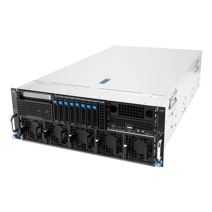 Platforma Asus Rack (4U) ESC8000A-E13X AMD EPYC 9005 (8xNVMe, 2xM.2, 2x10Gbe, 8xQSFP, IPMI, R3200W)
