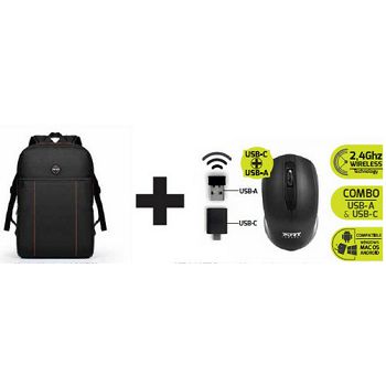Port premium pack ruksak 15,6" + bežični miš, crna