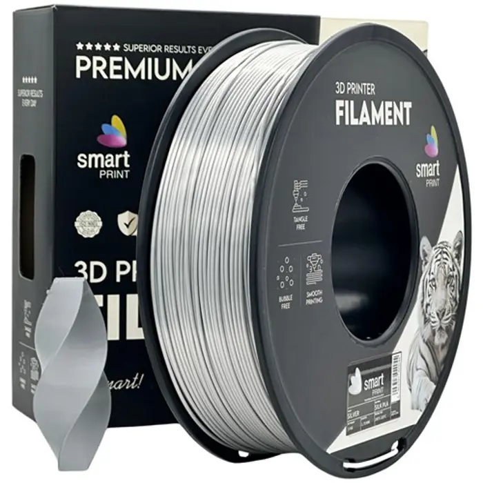 PREMIUM 3D FILAMENT SILK PLA SILVER 1KG 