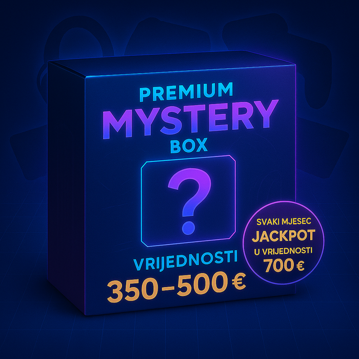 Premium Gaming Mystery Box – 299 € (vrijednost 350–500 €, jackpot 700 €) 