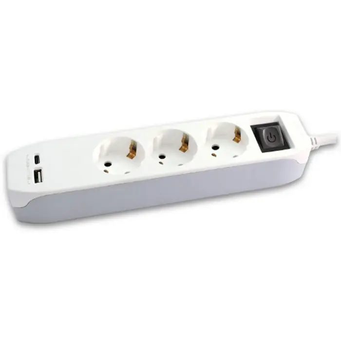 Prenosiva utičnica,3ut., USB A+C, punjač 16A, 1.4m