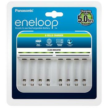 Punjač baterija PANASONIC Eneloop Smart BQCC63E, brzi, 8 mjesta za punjenje