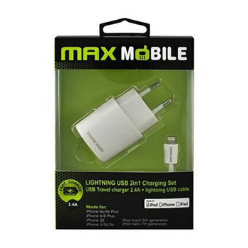 Punjač MaxMobile Set 2U1 Iphone 5/6/7 iPad 2.4A