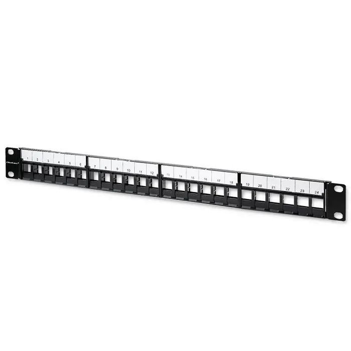 qoltec-54516-patch-panel-for-19-rack-24-ports-1u-utp-black-46686-szaqocakc0002.webp