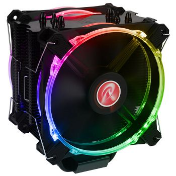 Raijintek Leto Pro CPU-hladnjak, crni, RGB-LED - 2x120mm 0R100072