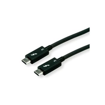 Roline Thunderbolt 3 kabel, 40GBit/s, 5A, M/M, 1.0m, crni