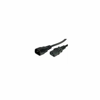 Roline VALUE naponski kabel PC-Monitor, IEC320 C14-C13 10A, M/F, 0.5m, crni