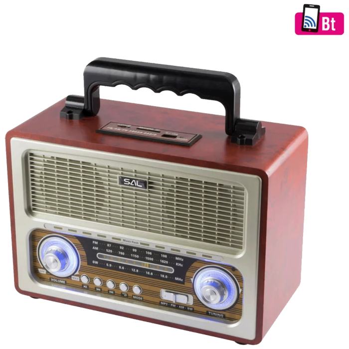SAL Retro radio + BT bežični zvučnik, 4in1, FM, MP3, AUX - RRT3