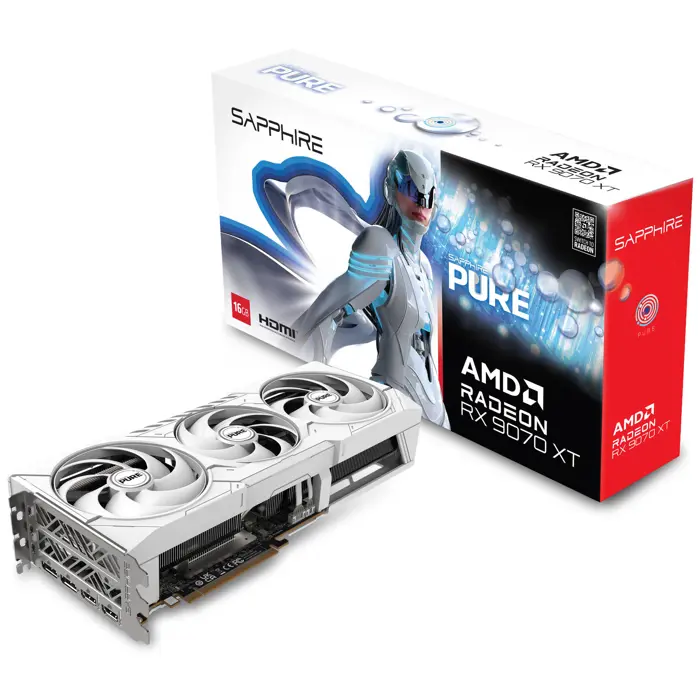 Sapphire Pure Radeon RX 9070 XT Gaming OC Grafikkarte, 16384 MB GDDR6-11348-02-20G