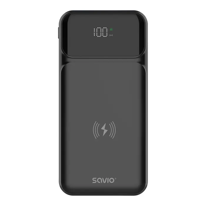 Savio BA-09 power bank Lithium Polymer (LiPo) 37 mAh Wireless charging Black