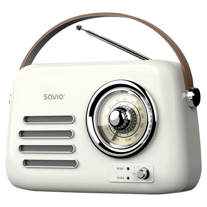 SAVIO RS-02 Portable Radio, White