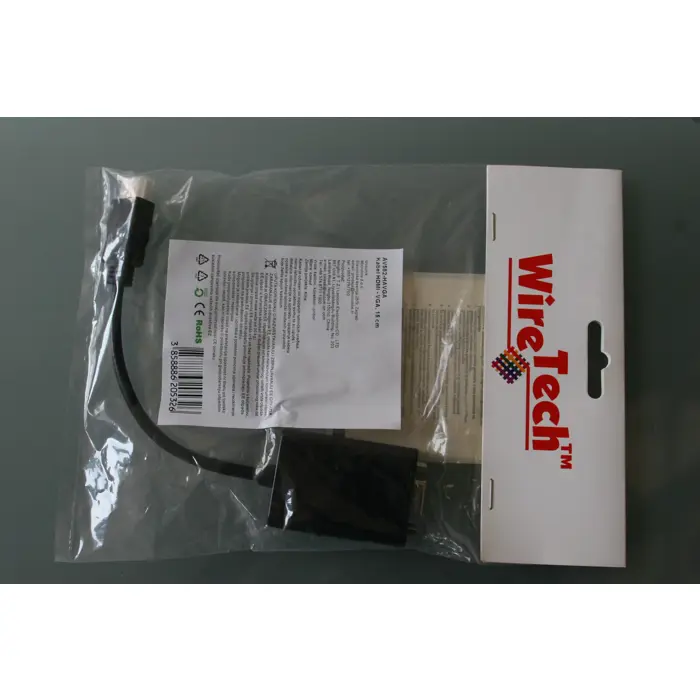 SBOX adapter HDMI - VGA, 15 cm, crni