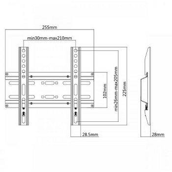SBOX zidni stalak za TV 23”-43” , do 35 kg