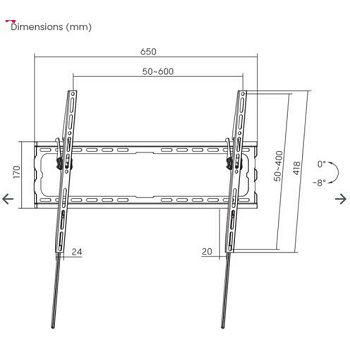 SBOX zidni stalak za TV 37“-80“/94-203 cm,do 45 kg