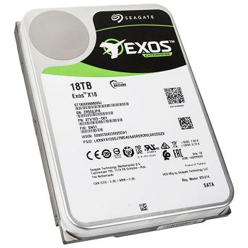 Seagate Exos X18 HDD, SATA 6G, 7200 U/min, 3,5" - 18 TB ST18000NM000J