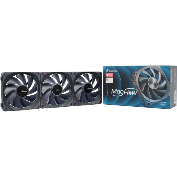Seasonic MagFlow 1225 PWM, case fan (black, 3-fan kit)