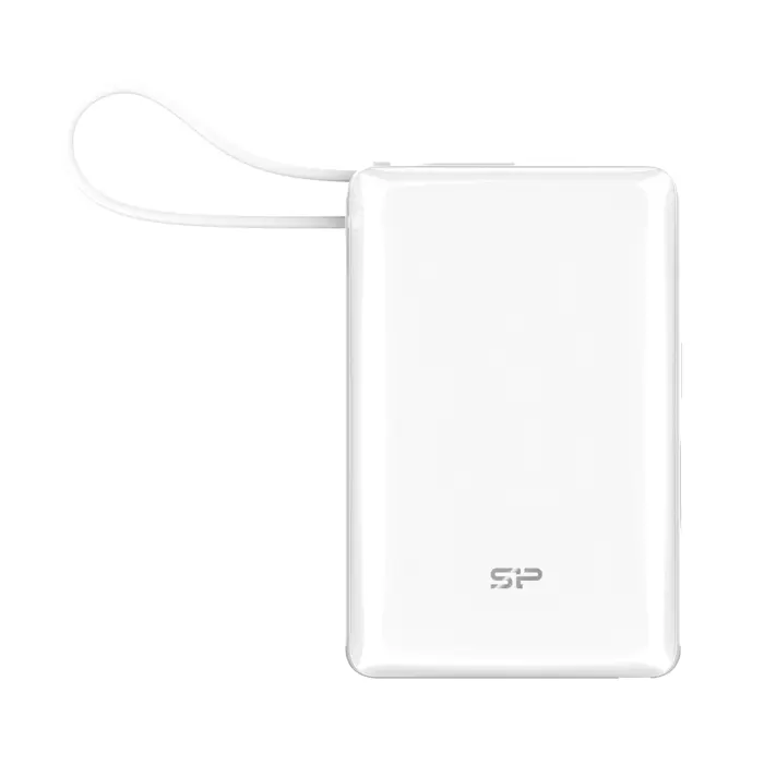 Silicon Power Powerbank CP10, 10000mAh, 20W, built in USB-C cable, USB-C+USB-A port, bijeli