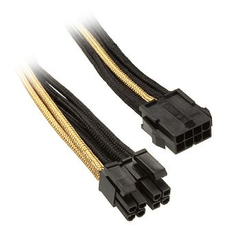 SilverStone EPS 8-Pin zu EPS/ATX 4+4-Pin Kabel, 300mm - schwarz/gold SST-PP07-EPS8BG