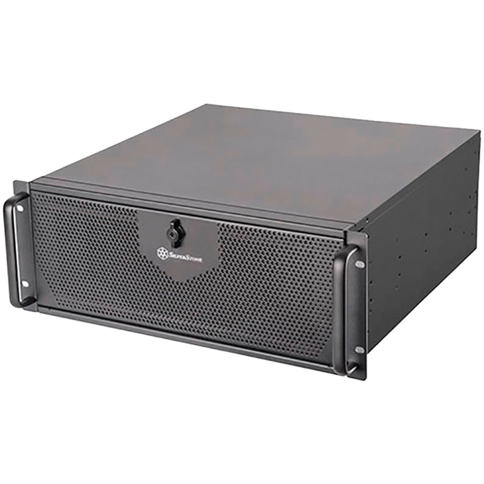 SilverStone RM42-502 4U rackmount server chassis with liquid cooling compatibility, SSI-EEB MB support, anti-theft lock, 240mm liquid cooling, 2x 5.25" drive bays compatible with 3.5" or 2.5", 1x USB 
