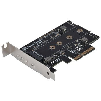 Silverstone SST-ECM27 M.2/SATA adapter card, PCIe 4.0, 1x M-Key, 2x SATA 6G - Low Profile SST-ECM27