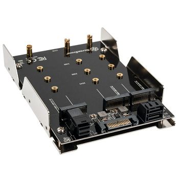 SilverStone SST-SDP12 - 3.5 inch for 2x M.2 SATA and 1x M.2 NVMe SSD mounting adapter bracket SST-SDP12