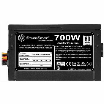 SilverStone Strider PLUS 230V Series, 700W ATX PC Power Supply, 80 Plus, Low Noise 120mm Fan