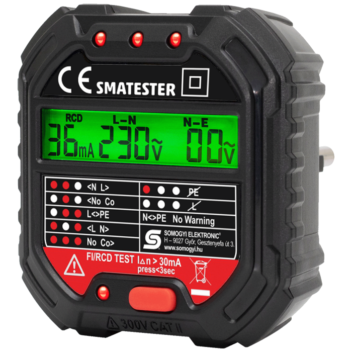 SMA Tester utičnica, LED indikator, Voltmetar - SMATESTER
