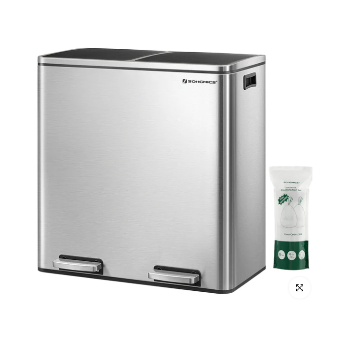 SONGMICS waste separation bin 2x30L, LTB60NL
