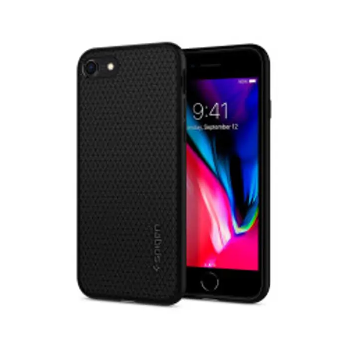 Spigen Liquid Air, zaštitna maska za telefon, crna - iPhone SE (2022/2020)/8/7