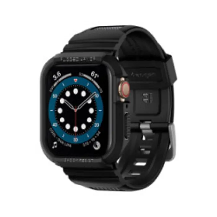 Spigen Rugged Armor Pro, zaštitna maska s remenom za Apple pametni sat, crna - Apple Watch 8/7 (45mm)/SE 2022/6/SE/5/4 (44mm)