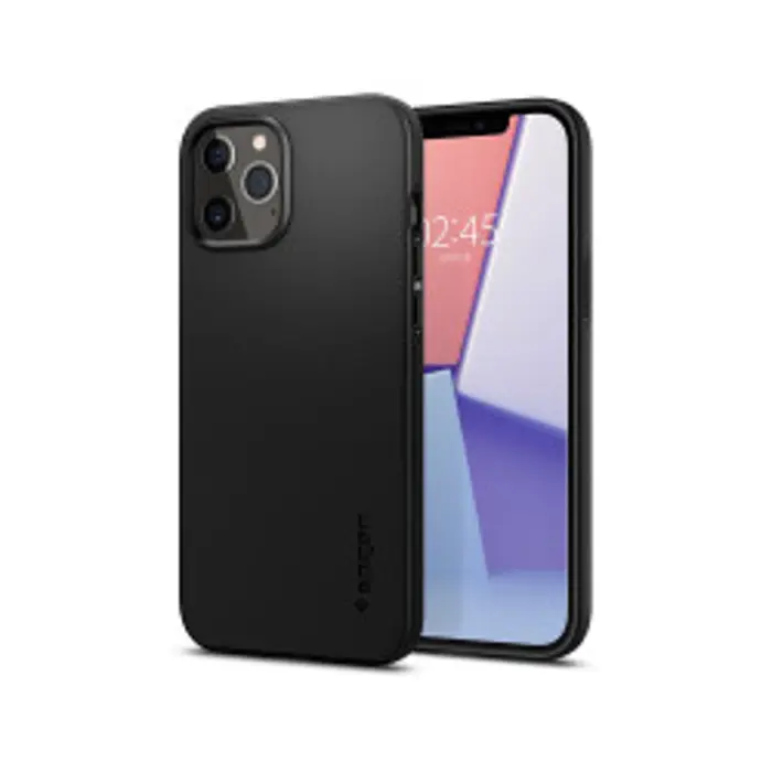 Spigen Thin Fit, zaštitna maska za telefon, crna - iPhone 12/Pro