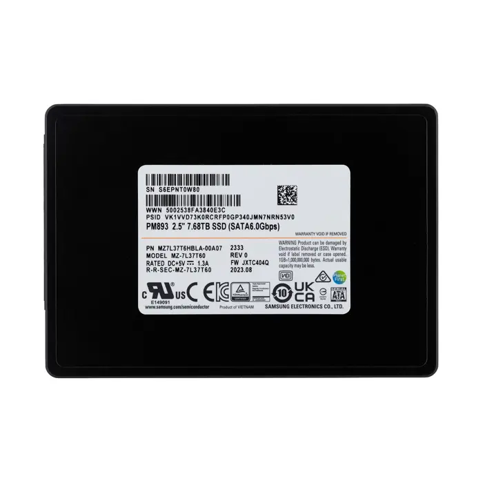 SSD Samsung PM893 7.68TB SATA 2.5" MZ7L37T6HBLA-00A07 (DWPD 1)