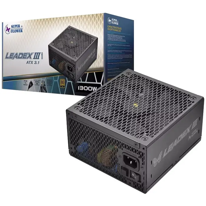Super Flower LEADEX III GOLD UP 1300W 80 PLUS Gold Netzteil, PCIe 5.1, ATX 3.1 - 1.300 Watt, schwarz-SF-1300F14GE
