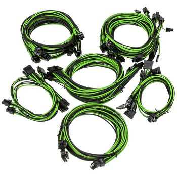 Super Flower Sleeve Cable Kit Pro - schwarz/grün SF-CKP-BKGR