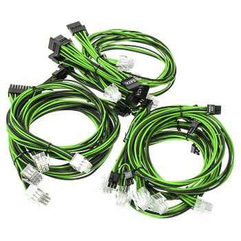 Super Flower Sleeve Cable Kit - schwarz/grün SF-1000CS-BKGR