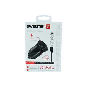 SWISSTEN punjač za auto CL PRO Samsung Super Fast 35W + USB-C kabel 1.2m