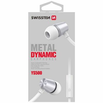 SWISSTEN slušalice + mikrofon, In-ear, metalne, srebrno/bijele DYNAMIC YS500