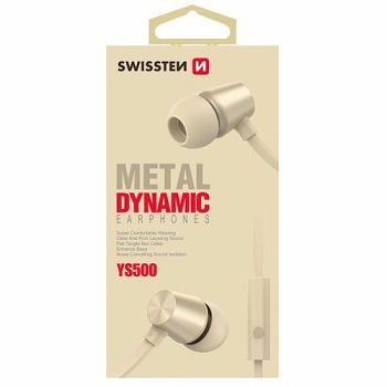 SWISSTEN slušalice + mikrofon, In-ear, metalne, zlatne DYNAMIC YS500