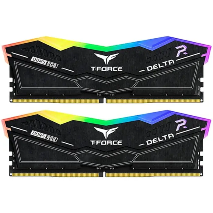 Team Group DDR5 32GB - 6600 - CL - 34 - Dual-Kit - DIMM - FF3D532G6600HC34DC01, Delta RGB, XMP, black